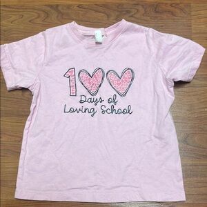 Girls 100 Days of School pink tee size 5/6